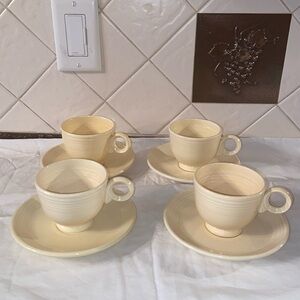 Vintage HLC Fiestaware ivory Cup & Saucer c. 1937-1969 Retired original